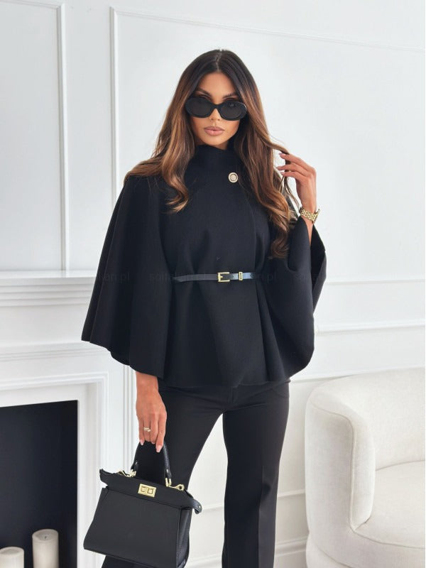 Eleanor | Women’s Elegant Belted Cape Jacket