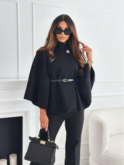 Eleanor | Women’s Elegant Belted Cape Jacket