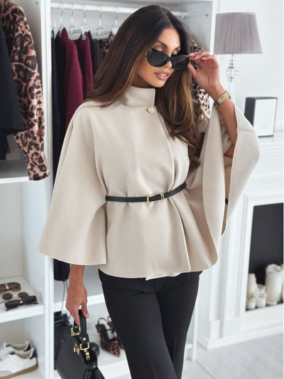 Eleanor | Women’s Elegant Belted Cape Jacket