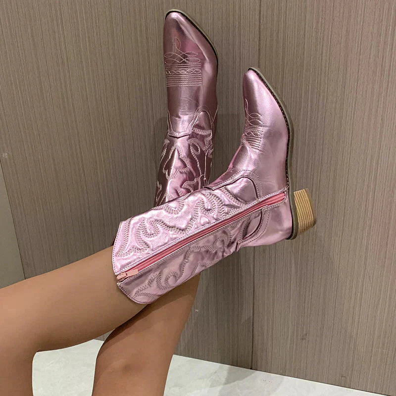 Clara | Women’s Shiny Western-Style Boots