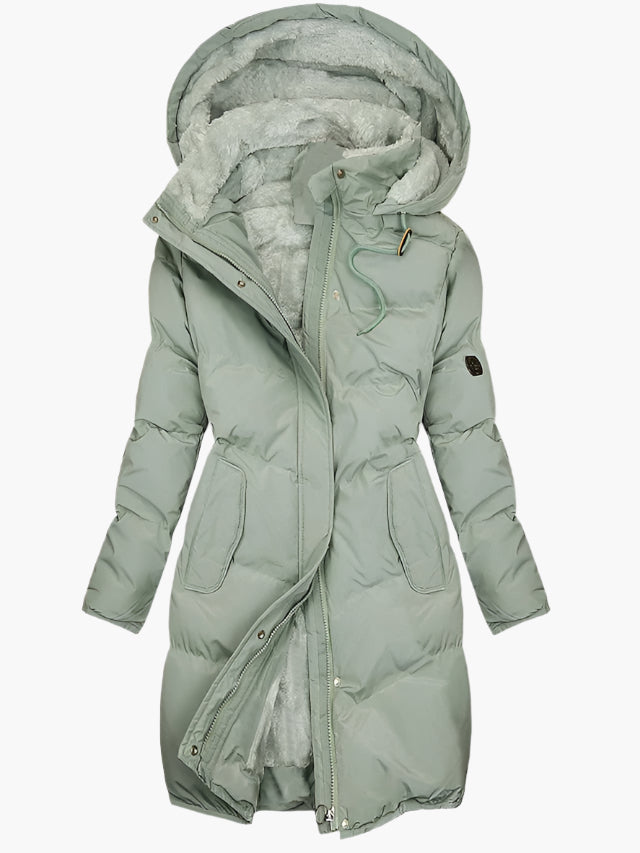 Olivia | Women’s Long Quilted Hooded Winter Coat