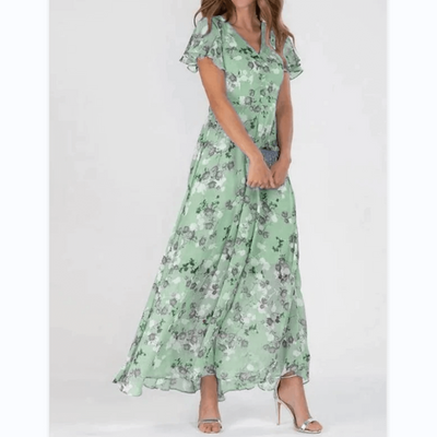Grace | Women’s Short Sleeve Long Floral Dress