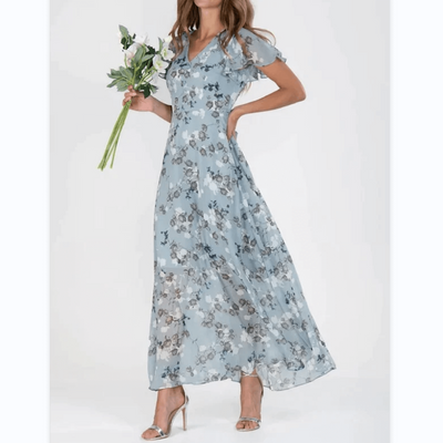 Grace | Women’s Short Sleeve Long Floral Dress