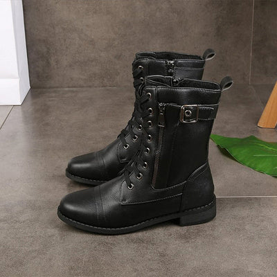 Rebecca | Women's Side-Zip Combat Boots