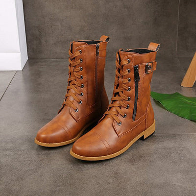 Rebecca | Women's Side-Zip Combat Boots