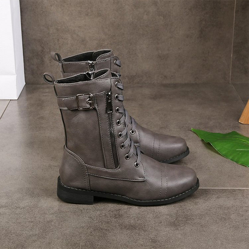 Rebecca | Women's Side-Zip Combat Boots