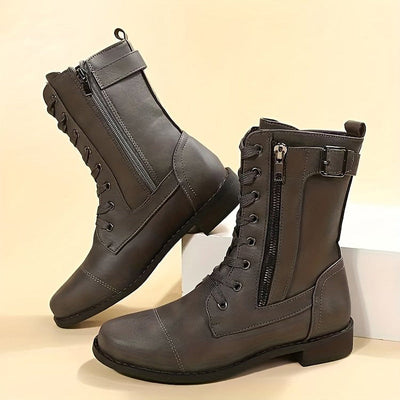 Rebecca | Women's Side-Zip Combat Boots