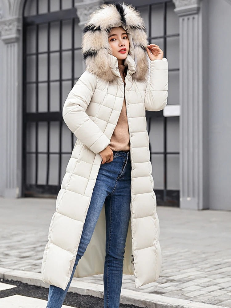 Grace | Women’s Belted Long Winter Puffer Coat