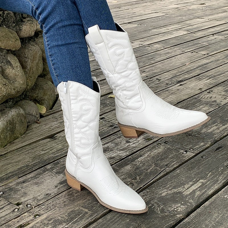Clara | Women’s Shiny Western-Style Boots